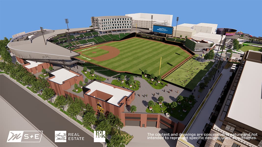Ballpark field view