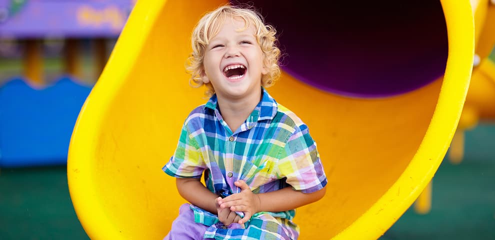 Kid on Slide