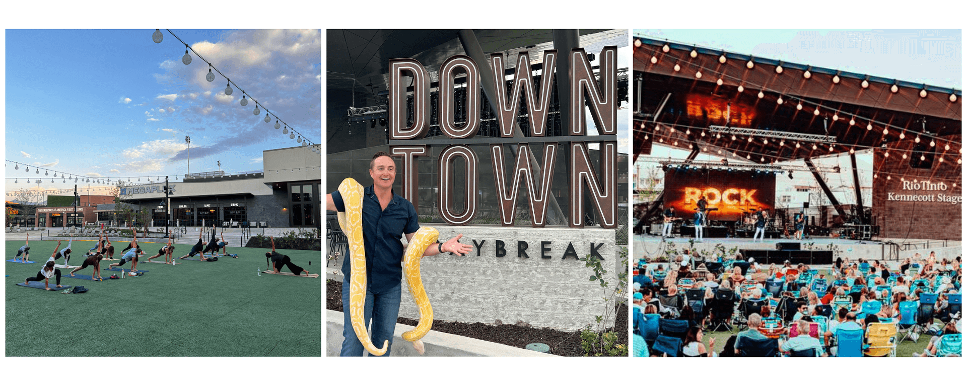 Fun in DTDB- yoga, Corbing Maxey Animal Show, Concert