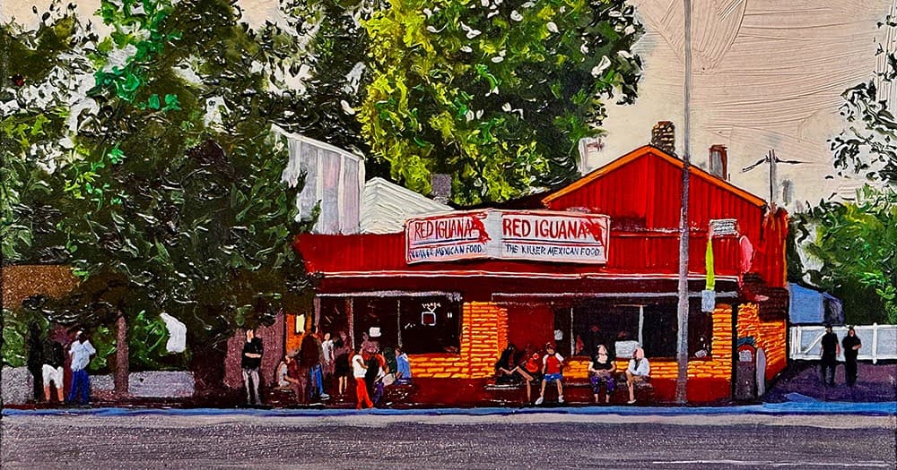 Red Iguana Building Painting