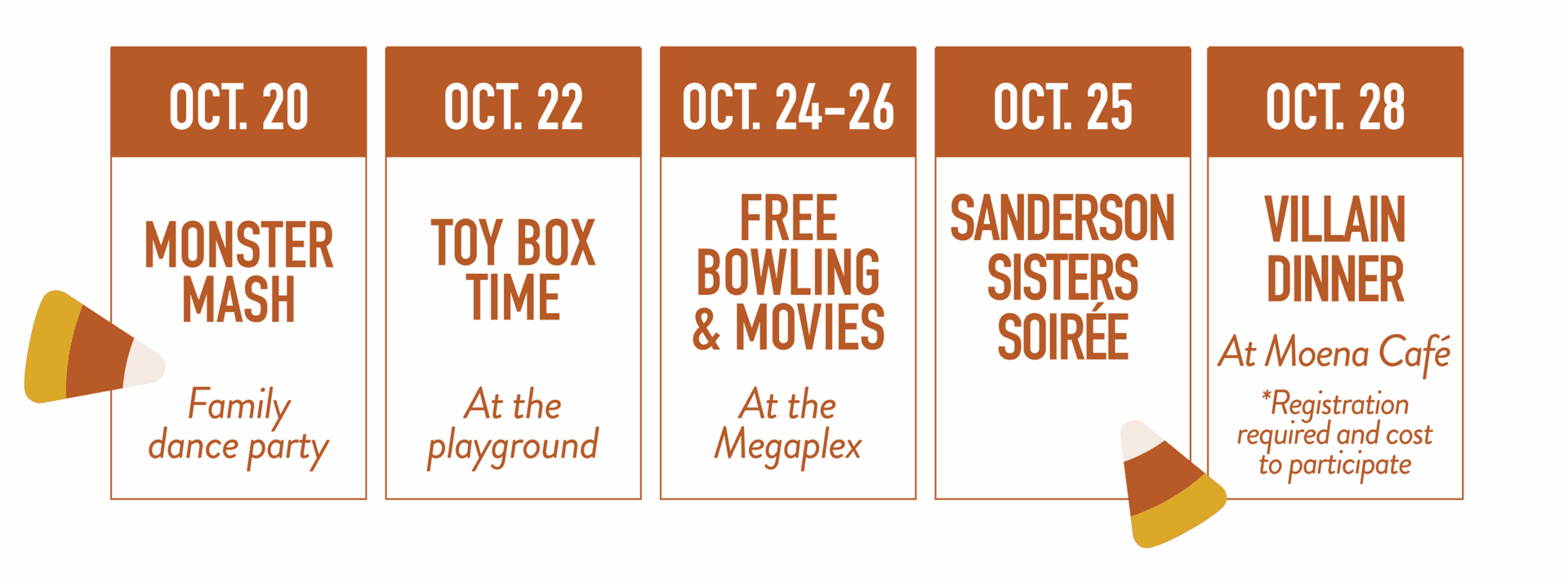 Fall Fest Event Calendar. October 20-28, 2025